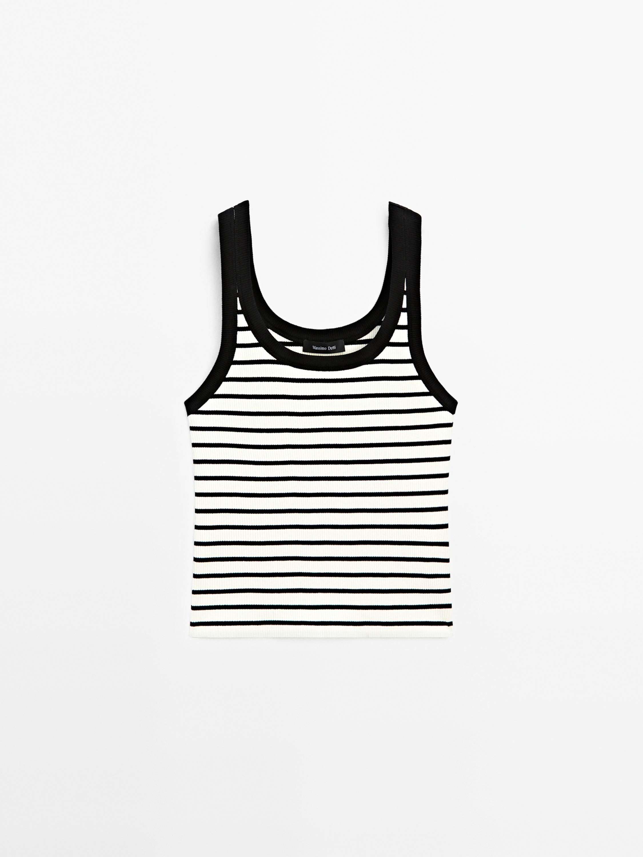 Stripe print vest top